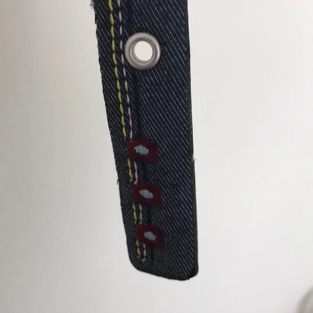 Girl's Denim Belt with Flower Detail Design